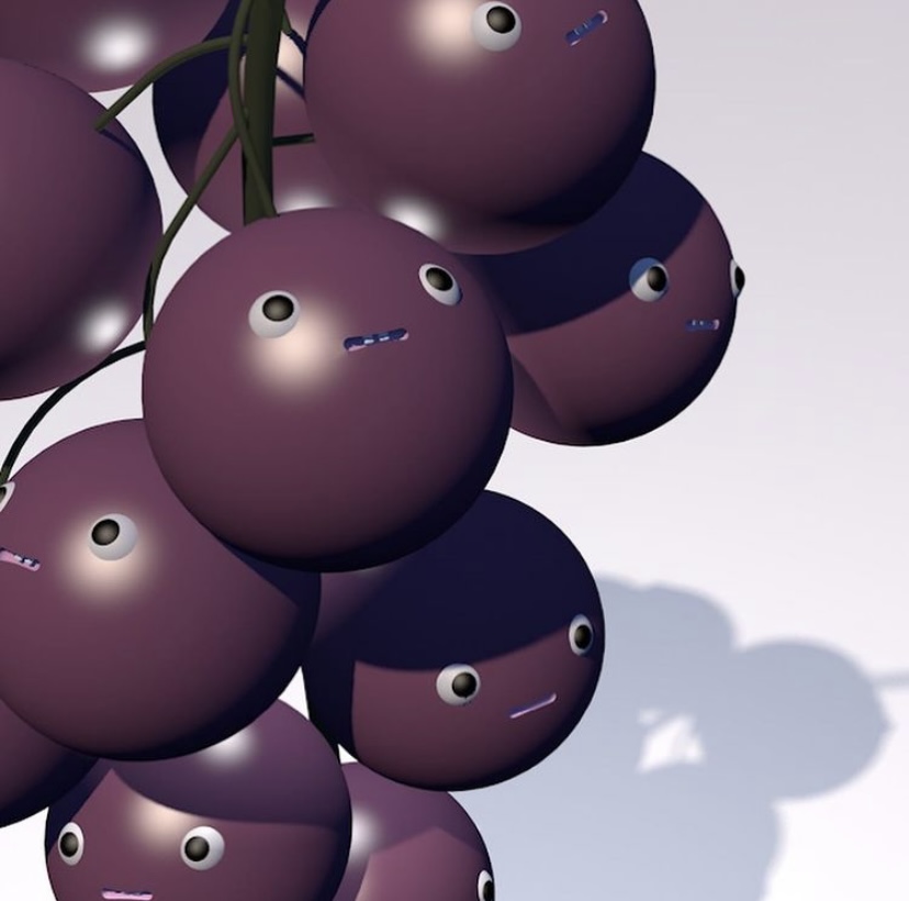 3D render of grapes close up
